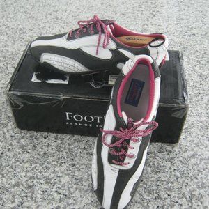 FootJoy LoPro Collection Black/White/Pink Women's Soft Golf Spikes Shoes 8.5 M